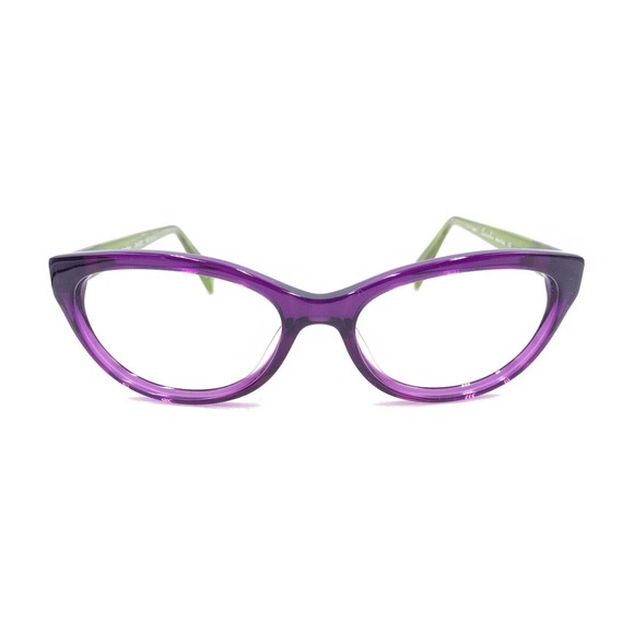 Lerocher New York Amber 831 Purple Green Black Eyeglasses Frames 54-16 140 Japan - Picture 6 of 12